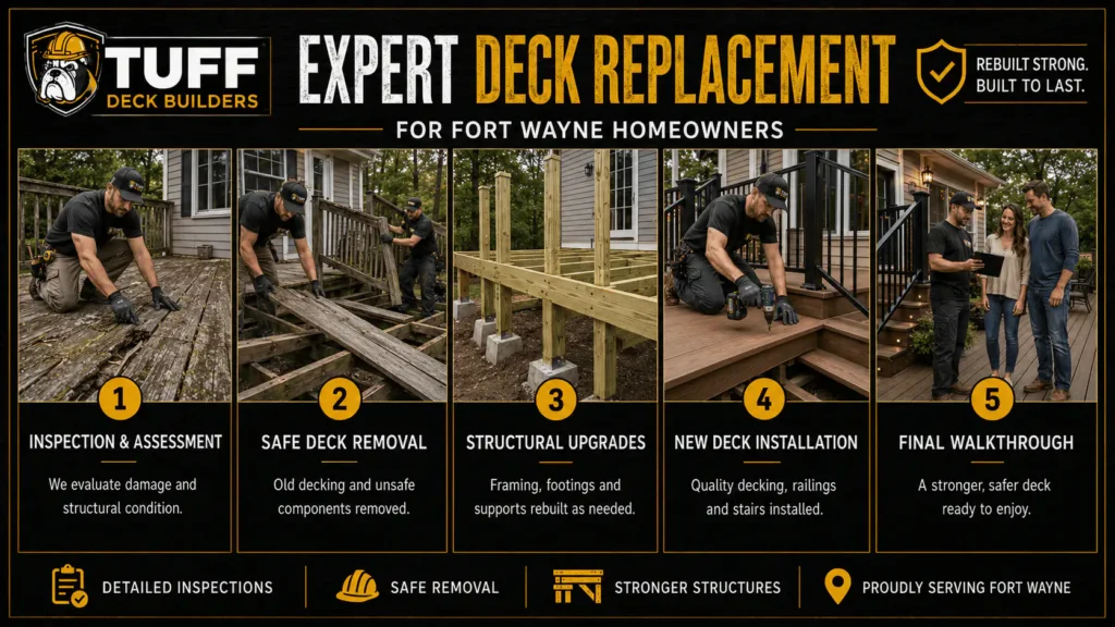 Five-step deck replacement process for Fort Wayne homeowners