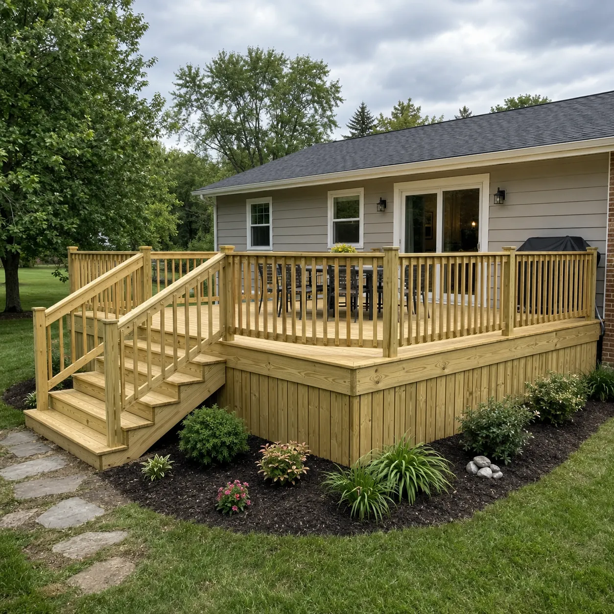 Finished outdoor construction project for a Fort Wayne homeowner