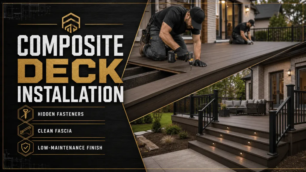Composite deck installation methods and benefits infographic