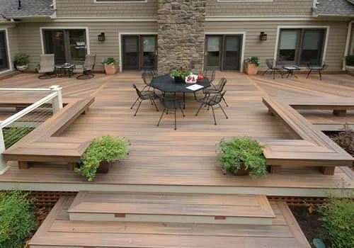 Residential floating deck completed for a Fort Wayne homeowner