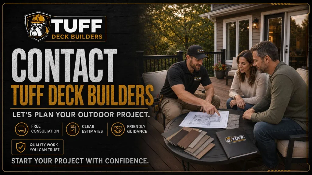 Contact Tuff Deck Builders to plan an outdoor project infographic Contact Tuff Deck Builders to plan an outdoor project infographic