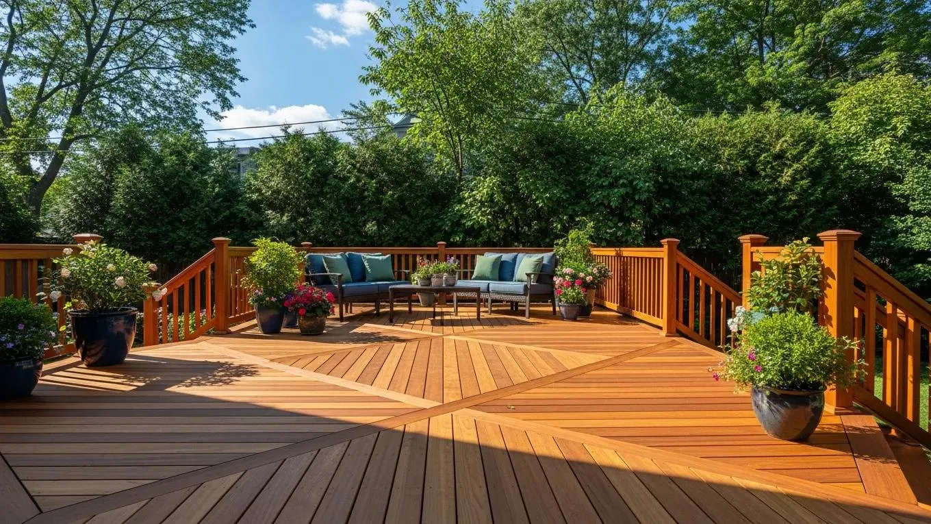 Covered deck in Fort Wayne with shade, seating, and outdoor living features