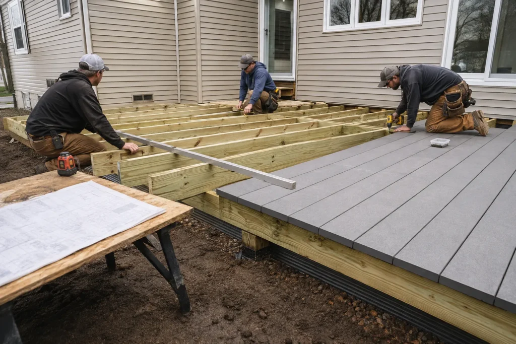 MoistureShield deck project planning with layout, drainage, and material review
