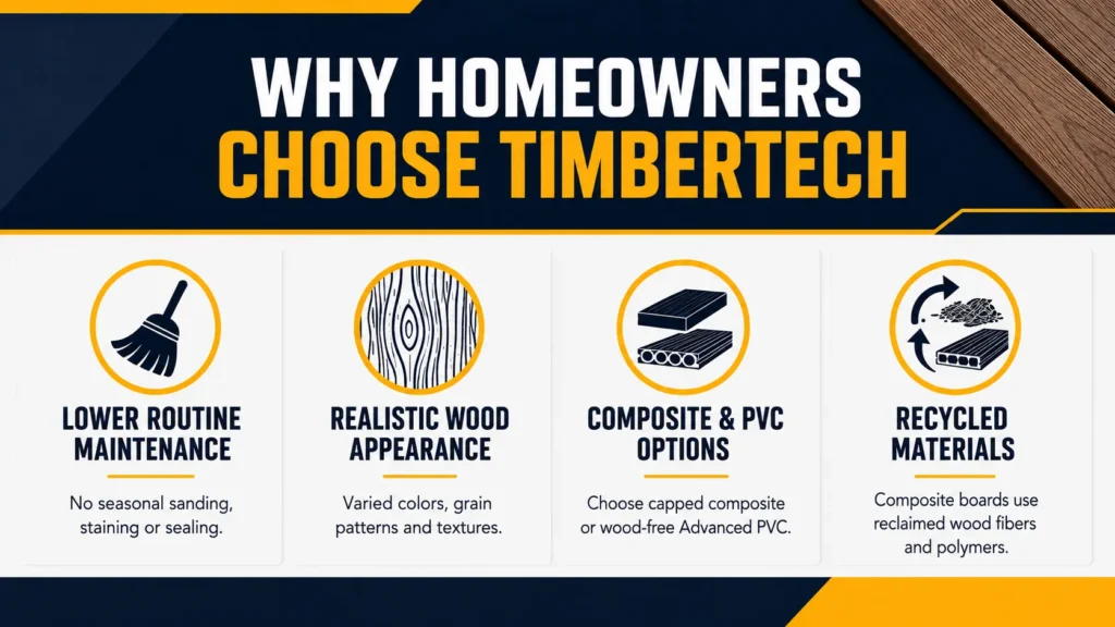 TimberTech decking benefits for homeowners infographic TimberTech decking benefits for homeowners infographic